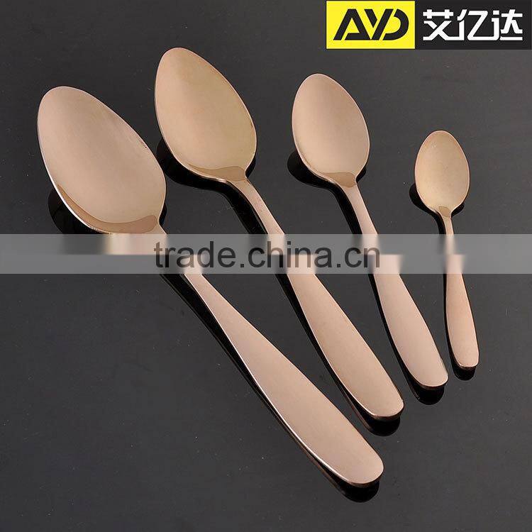 gold plated stainless steel spoon set , spoon set