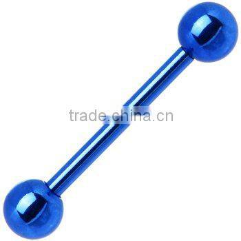 Stainless steel internally threaded tongue barbell body jewelry