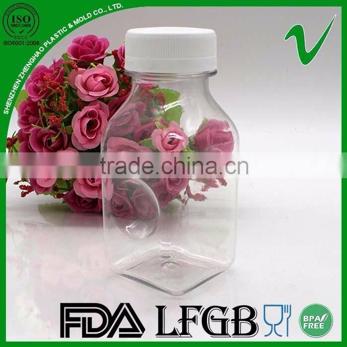 disposable cheap square Plastic Body Material bottle 200ml for liquid packaging