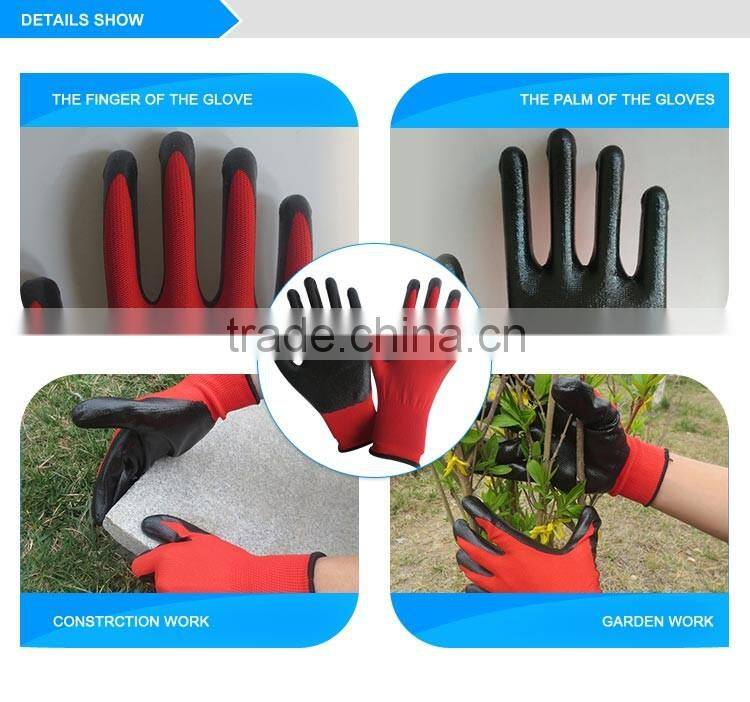 BSSAFETY 13G black nitrile hand gloves for construction work