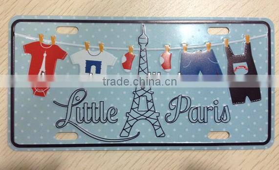 european novelty tin metal postcard