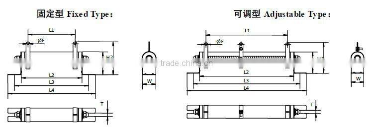 Resistance 1m Ohm Ceramic Tube Sliding Resister