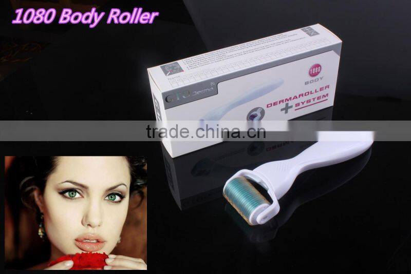 1080 needles body derma roller with travel case and user manual