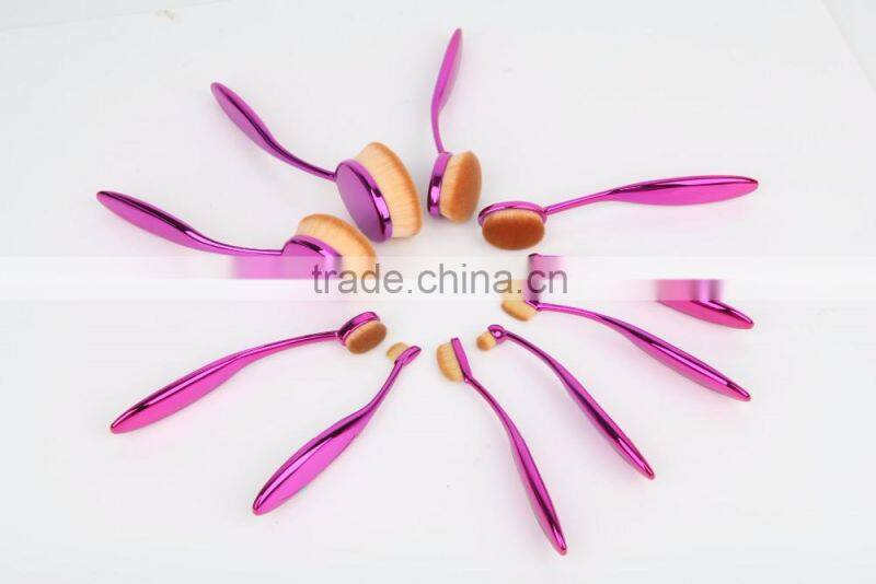 Oval Make Up Brush Set 10pcs, Foundation make up brush set