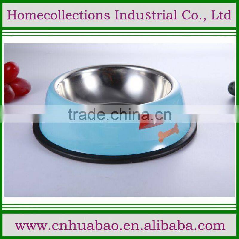 2015 new design stainless stee pet bowl/dog feeder/pet feeder with melamine cover pet premium