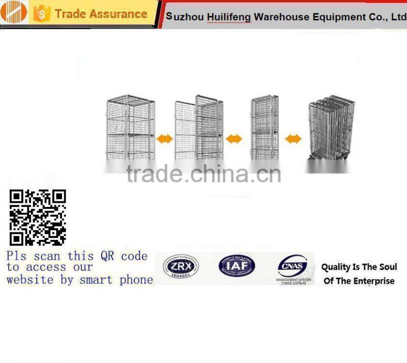 A frame roll container with mesh wall