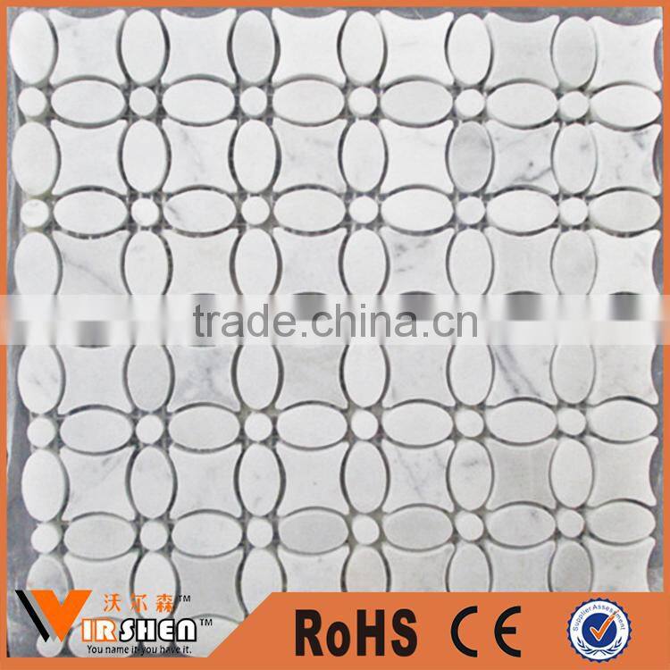 China Cheap Pebble Stone Tile Natural Stone Mosaic Marble Mosaic Tile for Sale
