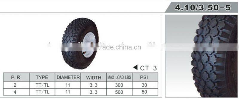 4.10/350-5 pneumatic tubless wheel barrow wheel