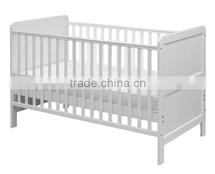 European Style Classic Pine Wood Baby Cot Bed Toddler Bed