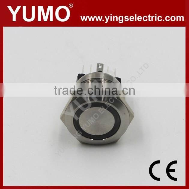 LA19 series IP65 6 pin terminal 5A/250VAC Stainless metal push button with connector metal push button socket base