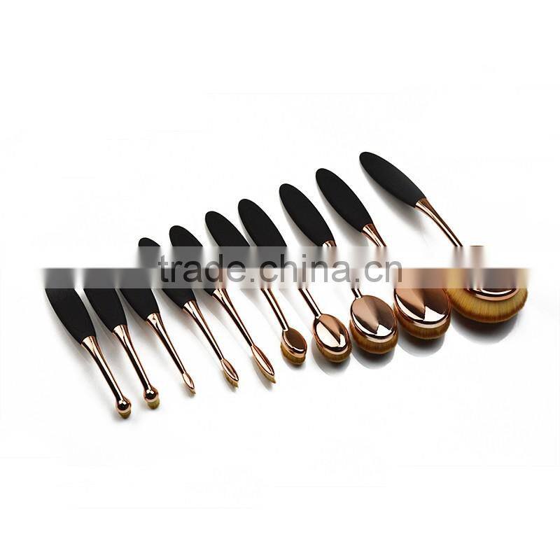 Tool Set Professional Rose Gold 10Pcs Oval mermaid makeup brush set
