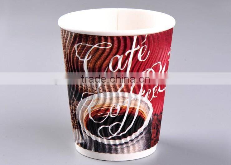 Hot sale biodegradable corrugated cup coffee paper cup with cover