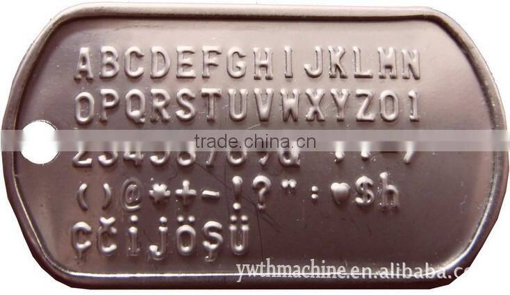 English And Turkish Steel Dog Tag Embossing Coder Machine