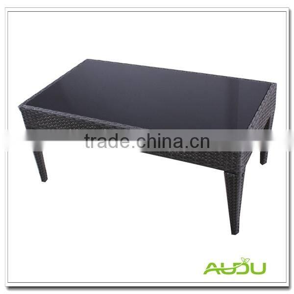 Poly Rattan Dining Table,Black Glass Poly Rattan Handmade Dining Table
