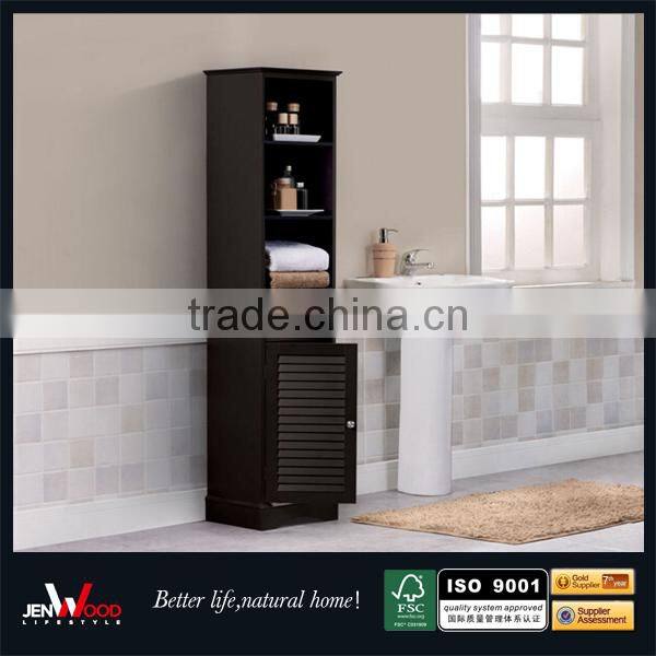 America style freestanding with one door and shelf black bathroom furniture