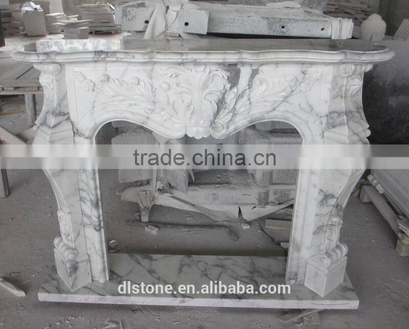 Arabescato Europe Style White Marble Gas Fireplace or Electric Fireplace