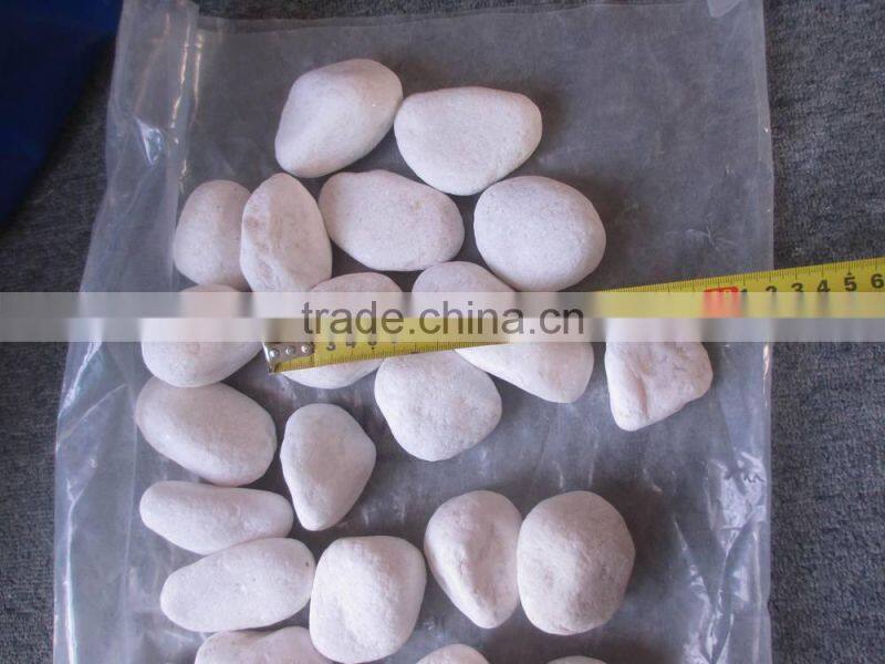 Snow white pebble stone for garden