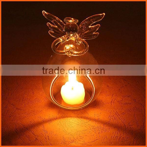 Best selling elegant clear glass angel candle holder