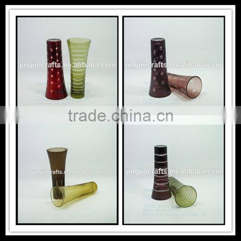 2017 new arrival overlay single flower glass vase