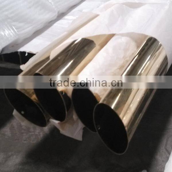 Foshan 304 Embossed Golden Color Stainless Steel Pipe and Tube for decoration