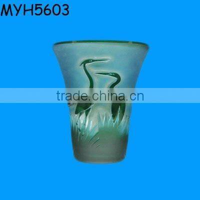 Ancient glazed clay flower vase