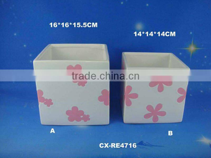 Cheap Ceramic flower pots and planter with novel design-unique flower planters