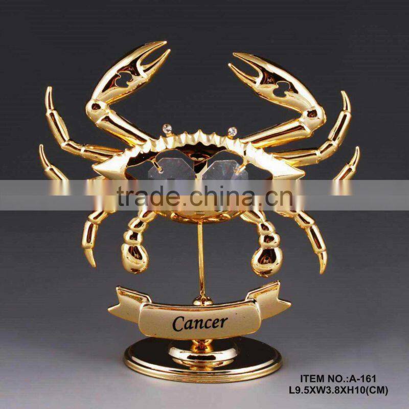 24K gold plated zodiac aquarius for sale with crystals from swarovski