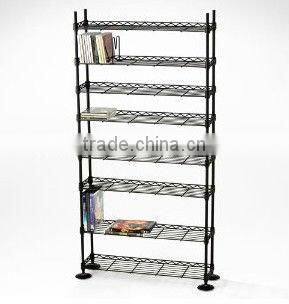 8-Tier Media Rack Black