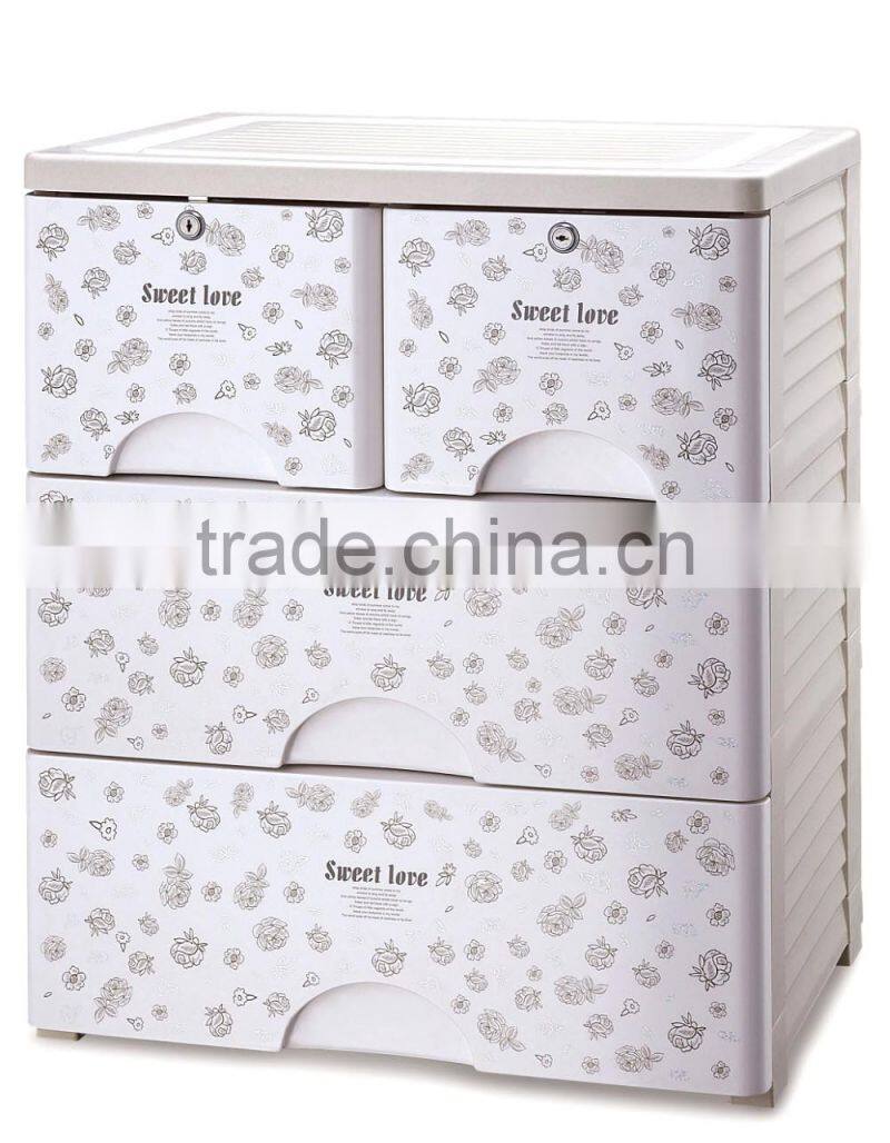 Removable Decrative Plastic Organizer Cabinet With Drawers