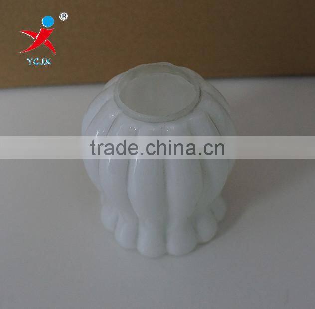 Shiny Opal Glass Lampshades With Lines/OEM Service For Blown lampshades