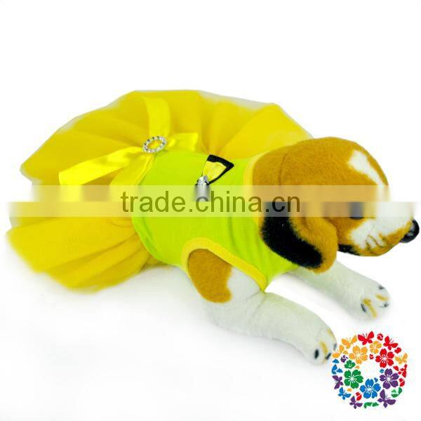 bulk cute pet lady dog clothes safety turquoise chiffon dress for pet dogs