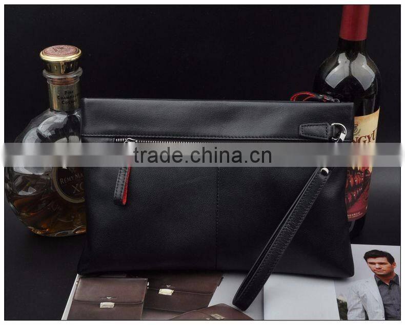 Men's Leather Handbag Genuine Leather Hand Bag Clutch bag top grain leather