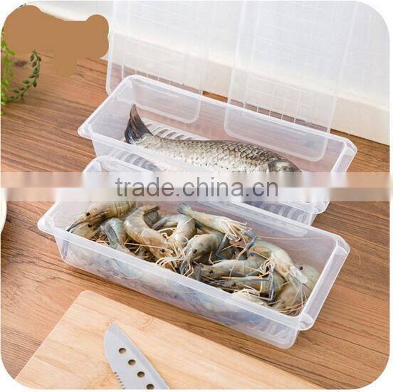 transparent plastic food storage container food storage preserving box with drain