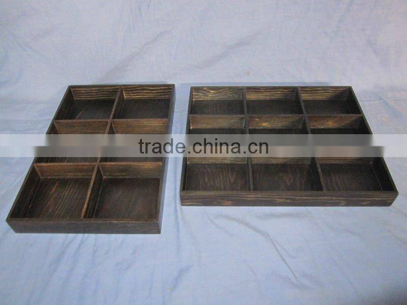high quality pine wooden box,wooden tray with different tabula