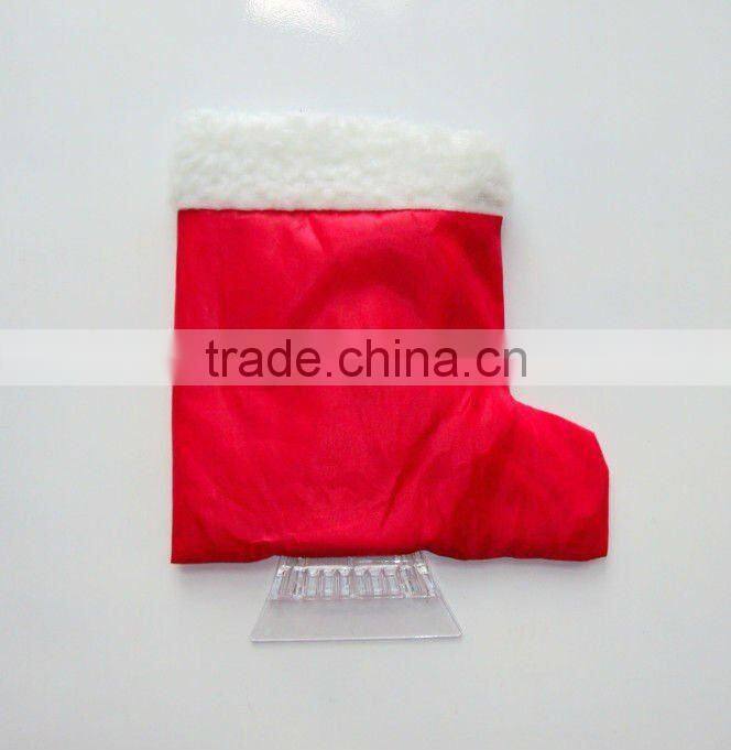Christmas hat shape ice scraper with glove