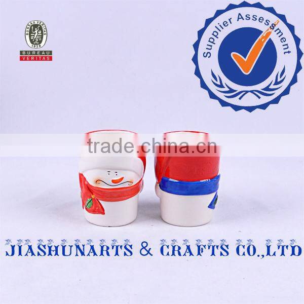 Snowman Hand-Plated Ceramic Tumblers