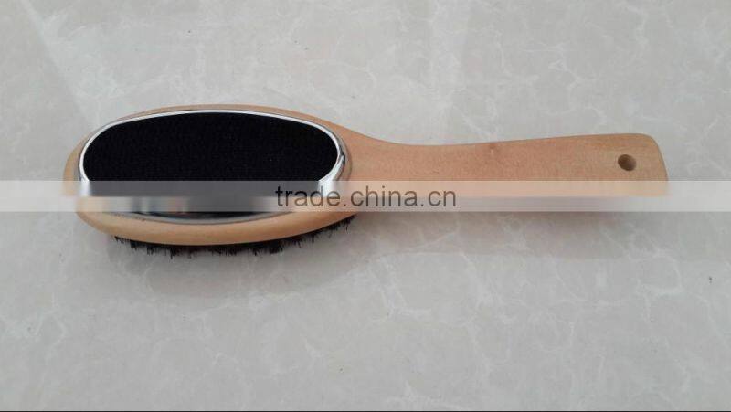 Double side wooden cloth brush