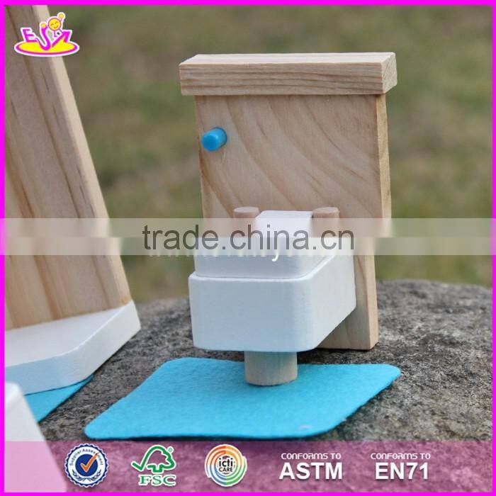 2017 New design kids pretend play toys wooden miniature dollhouse furniture W06B054