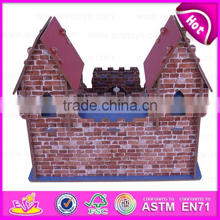 2016 top fashion funny wooden toy castles for boys W06A094