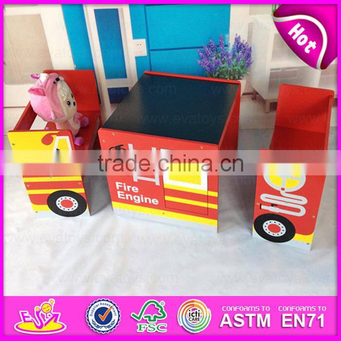 2015 Multifuction Kids Study Table With Chair,Funny children writing table chairs,Car design cute wooden table and chair WO8G143