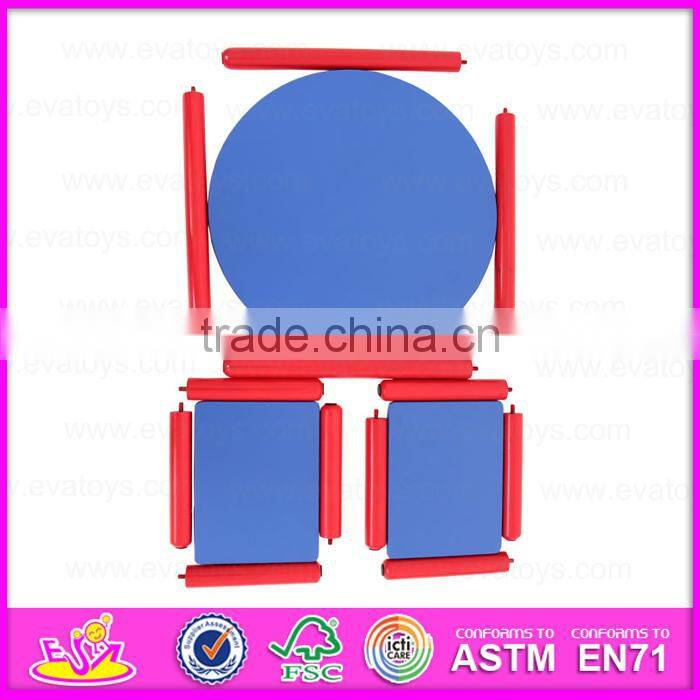 2015 New wooden table set for kids,Popular wooden toy table set for children,High quality Wooden Table and 2 Chairs WO8G137