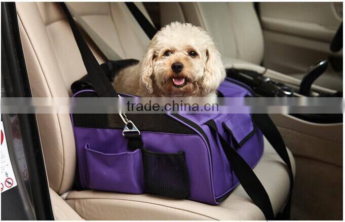 Two carry functional handle seat pet carrier for car