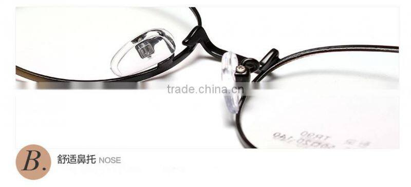 New 2016 vintage metal frame flat lens Korean glass frame for men and women can match myopia