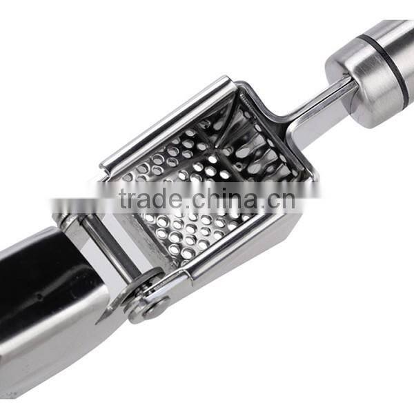 The Finest Quality Stainless Steel Garlic Press Mincer Peeler Brush Crusher Set