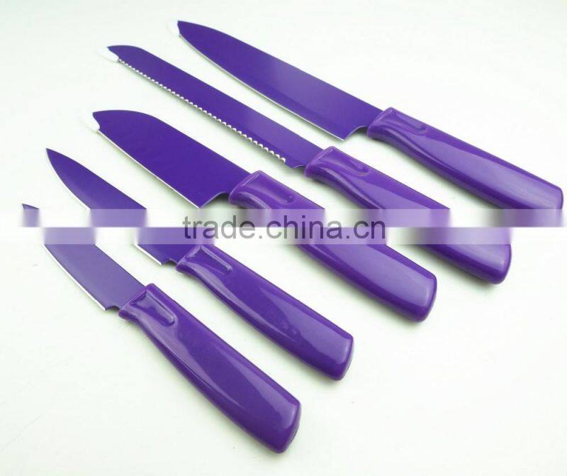 52008 5pcs non-stick knife with abs handle