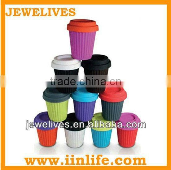 Flexible Unfoldable Silicone Drinking Cups With Silicone lid
