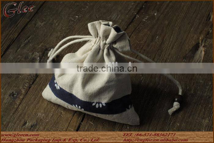 Fabric empty tea bag with string for sale