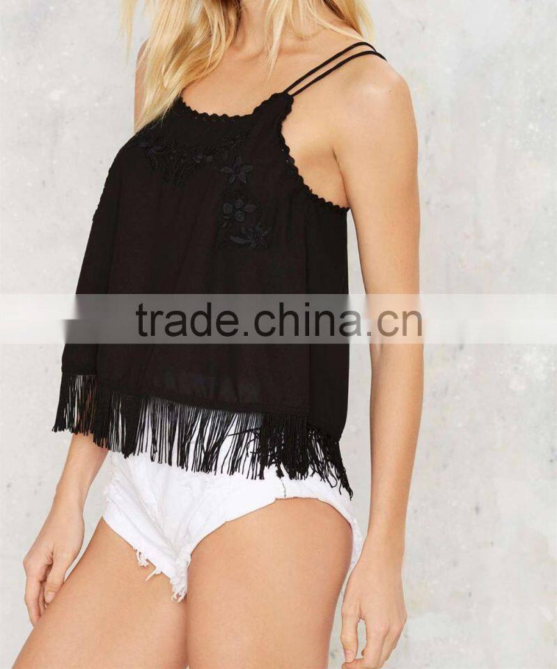 2016 Latest Ladies Summer Well Thread Fringe Cami Top HST8053