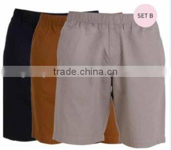 Polycotton Twill khaki sports short elastic waist casual mens shorts