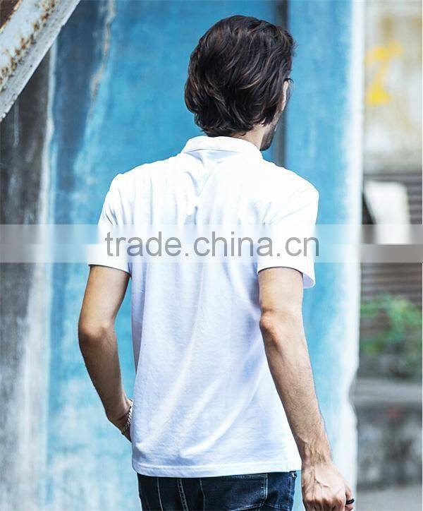2016 fashion style buttonless free sample low price high quality polo shirt